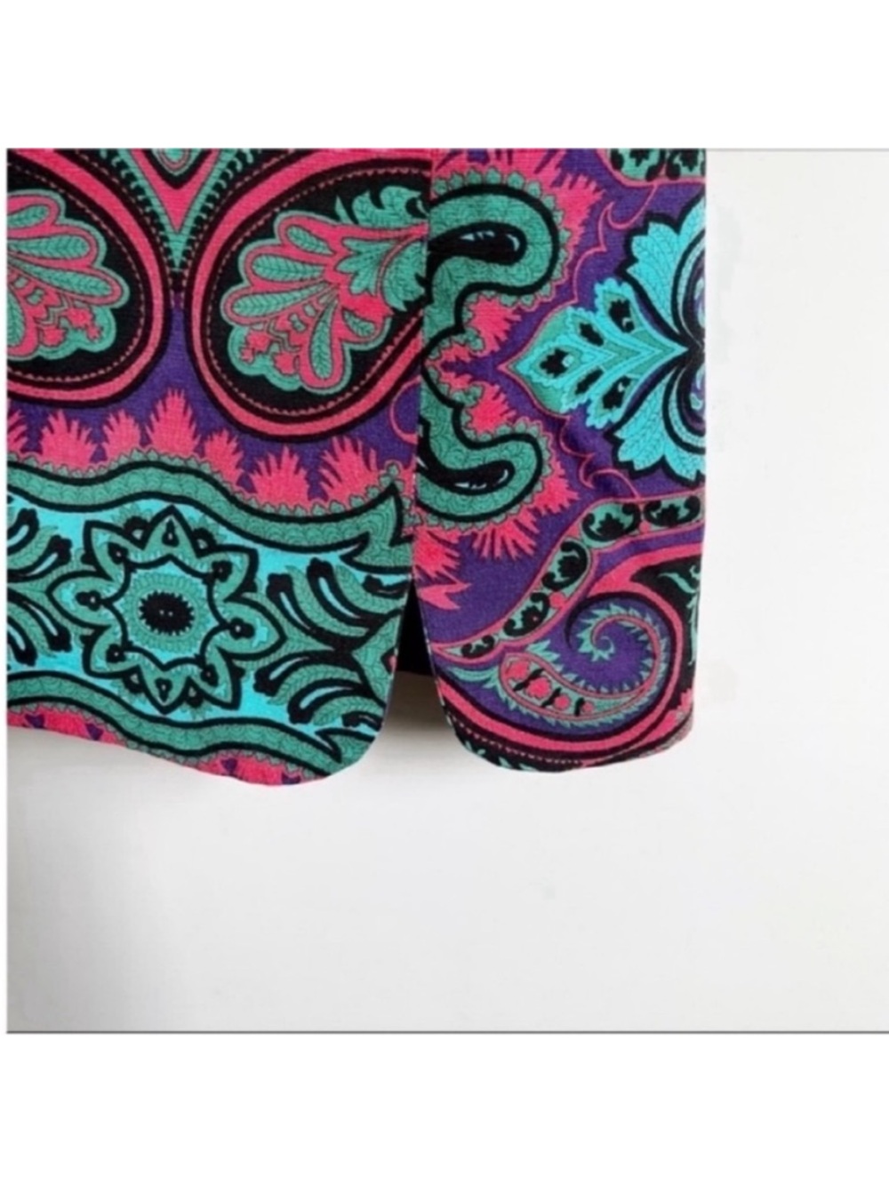 Plenty by Tracy Reese Baga shift dress purple teal paisley v back - Picture 4 of 11